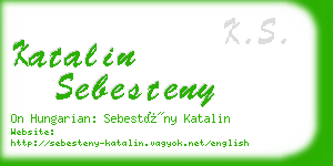 katalin sebesteny business card